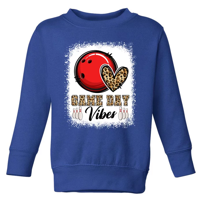 Bleached Bowling Game Day Vibes Bowling Mom Game Day Season Gift Toddler Sweatshirt