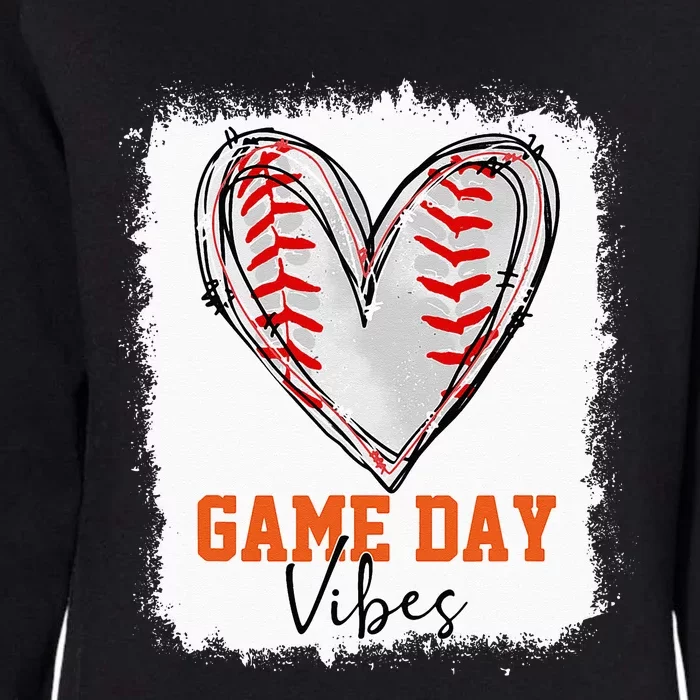 Bleached Baseball Game Day Vibes Baseball Mom Game Day Womens California Wash Sweatshirt