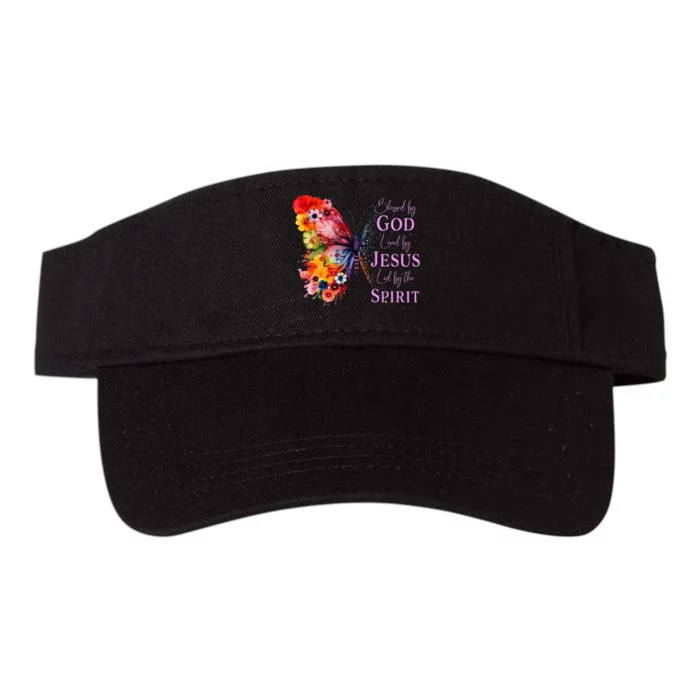 Blessed By God Loved By Jesus Butterfly Valucap Bio-Washed Visor