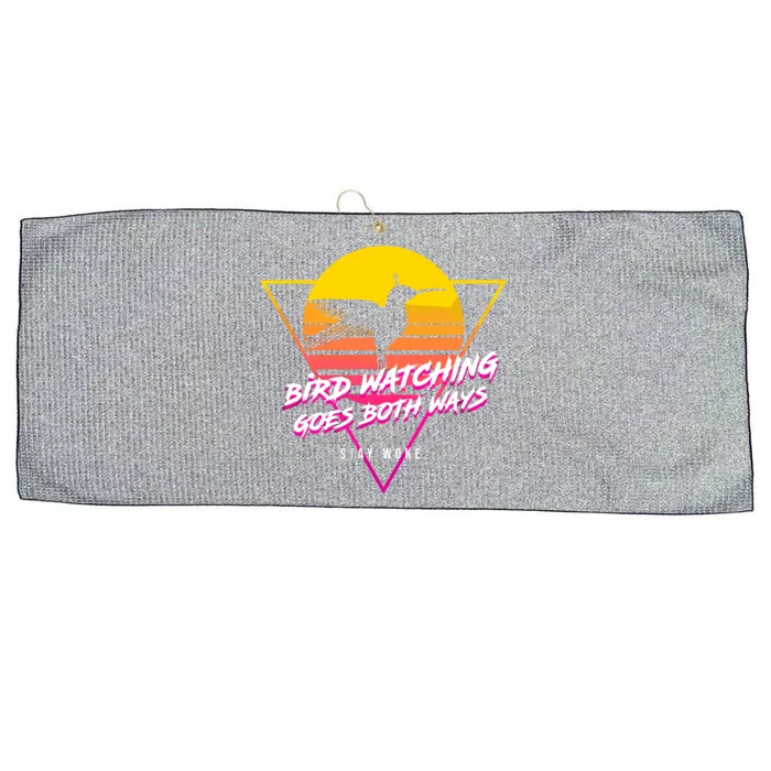 Birds Birdwatching Goes Both Ways They Arent Real Truth Meme Large Microfiber Waffle Golf Towel