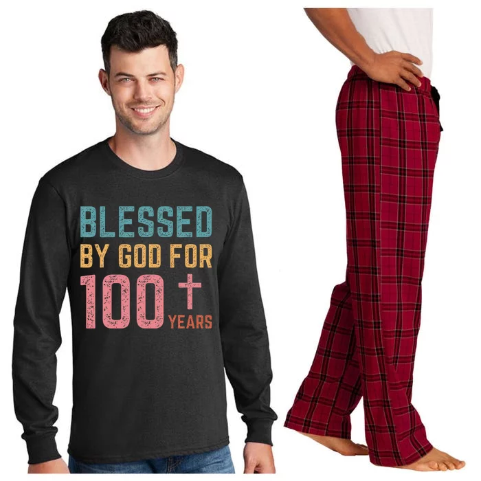 Blessed By God For 100 Years Old Religious Long Sleeve Pajama Set