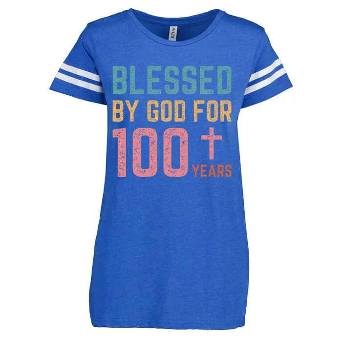 Blessed By God For 100 Years Old Religious Enza Ladies Jersey Football T-Shirt