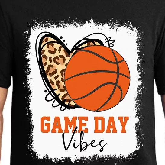 Bleached Basketball Game Day Vibes Basketball Mom Game Day Pajama Set