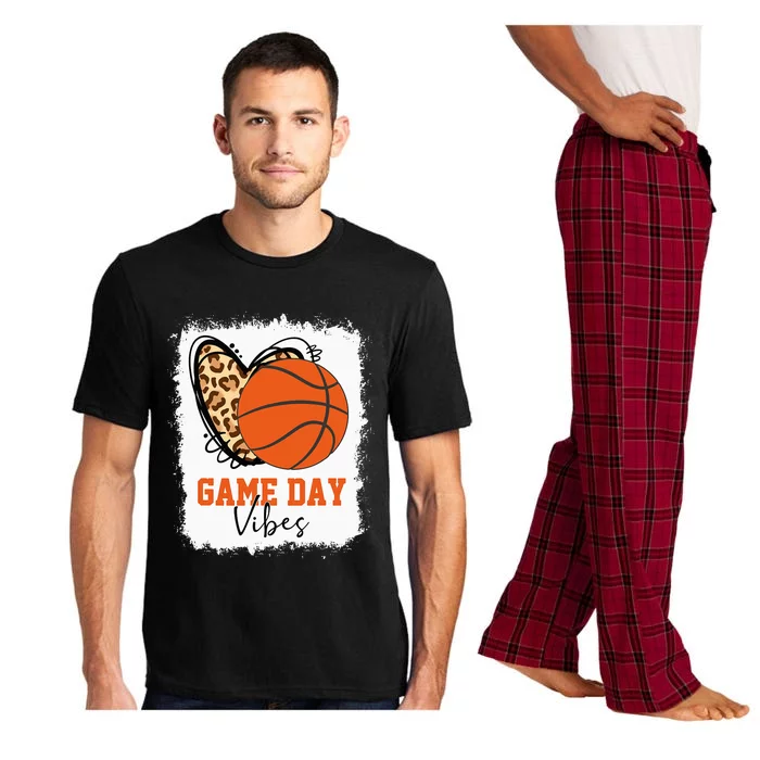 Bleached Basketball Game Day Vibes Basketball Mom Game Day Pajama Set