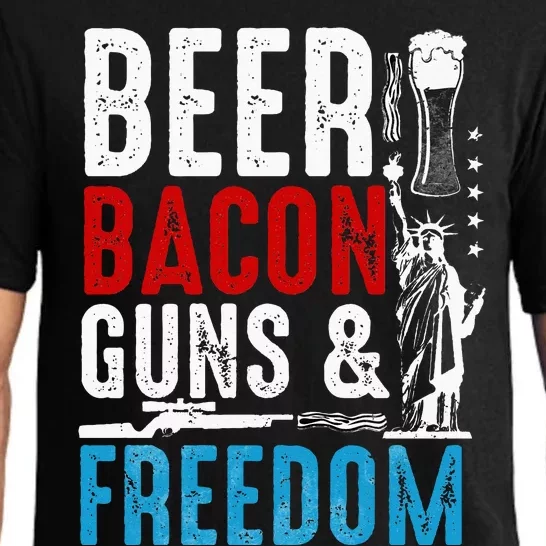 Beer Bacon Guns And Freedom 4th of July Beer Lover Daddy Gif Pajama Set