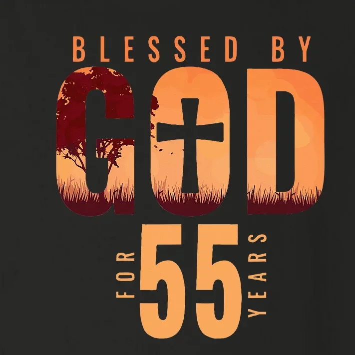 Blessed By God For 55 Years 55th Birthday Religious Theme Toddler Long Sleeve Shirt