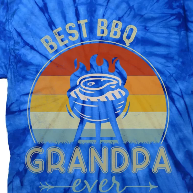 Best Bbq Grandpa Ever Retro Bbq Graphic Father's Day Gift Tie-Dye T-Shirt