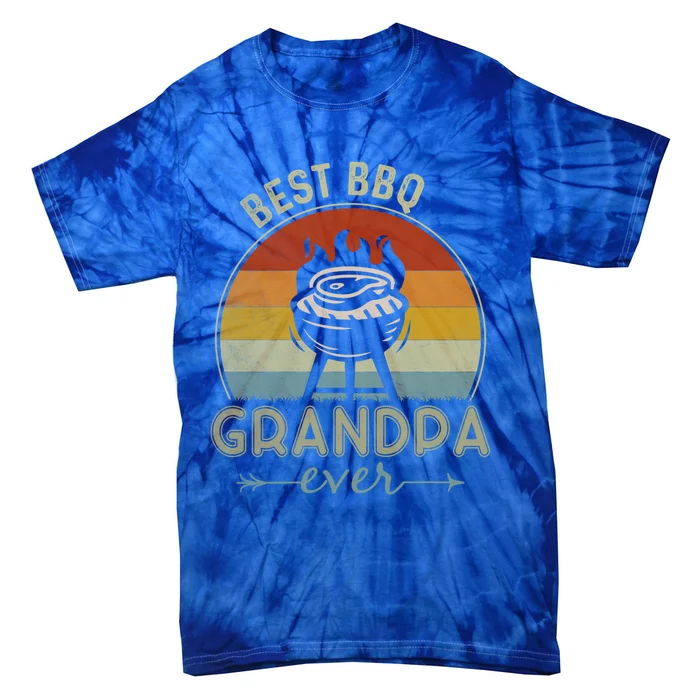 Best Bbq Grandpa Ever Retro Bbq Graphic Father's Day Gift Tie-Dye T-Shirt