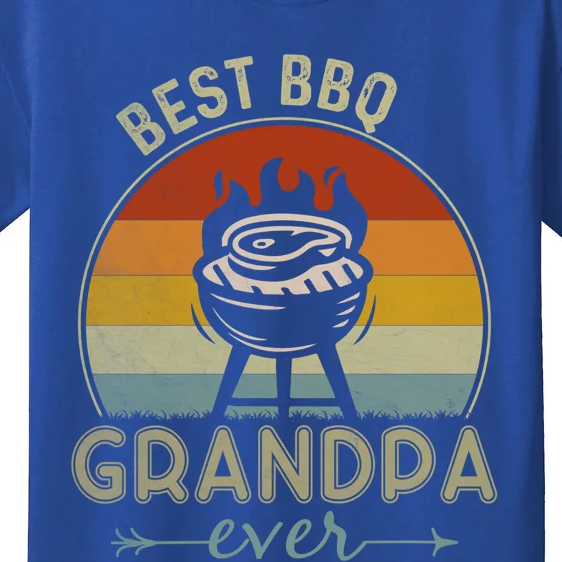 Best Bbq Grandpa Ever Retro Bbq Graphic Father's Day Gift Kids T-Shirt