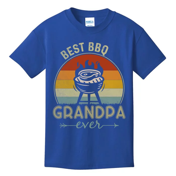 Best Bbq Grandpa Ever Retro Bbq Graphic Father's Day Gift Kids T-Shirt