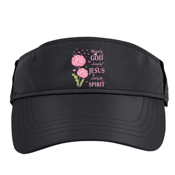 Blessed By God Loved By Jesus Butterfly Dandelion Adult Drive Performance Visor