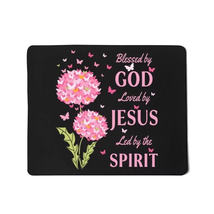 Blessed By God Loved By Jesus Butterfly Dandelion Mousepad