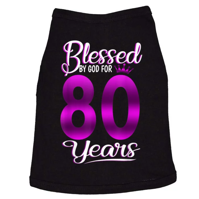 Blessed by God for 80 Years Old 80th Birthday Gifts Crown Doggie Tank