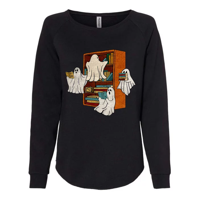 Boo Books Ghost Librarian Halloween Teacher Reading Lover Womens California Wash Sweatshirt