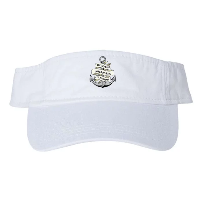 Blessed By God Loved By Jesus Anchor Christian Valucap Bio-Washed Visor