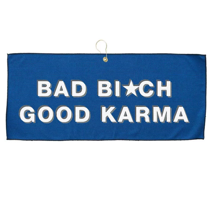 Bad Bitch Good Karma Large Microfiber Waffle Golf Towel