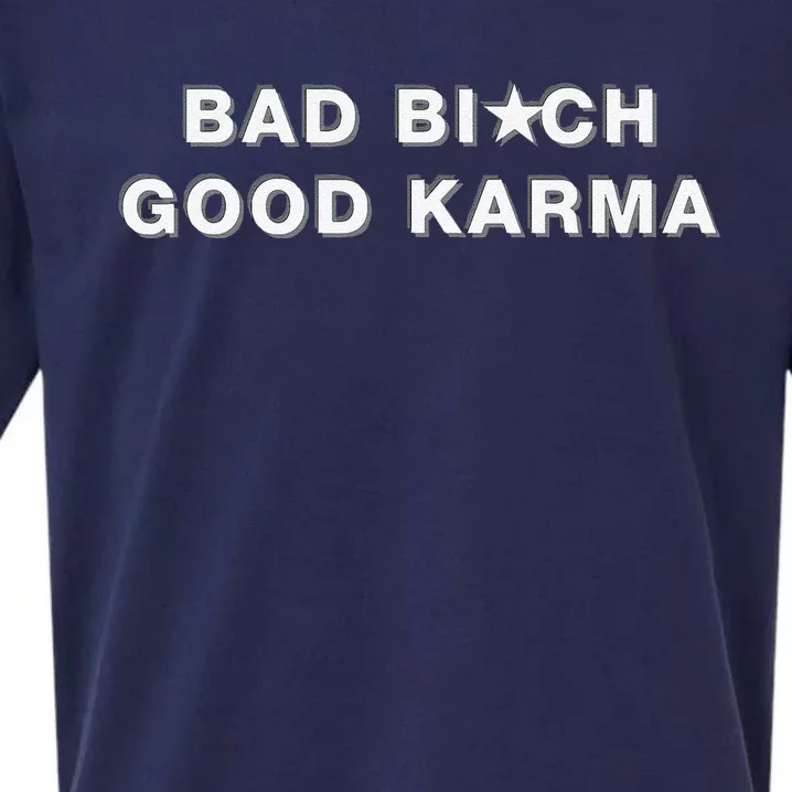 Bad Bitch Good Karma Sueded Cloud Jersey T-Shirt