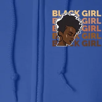 Black Black History Month Blm Melanin Poppin Afro Queen Gift Full Zip Hoodie