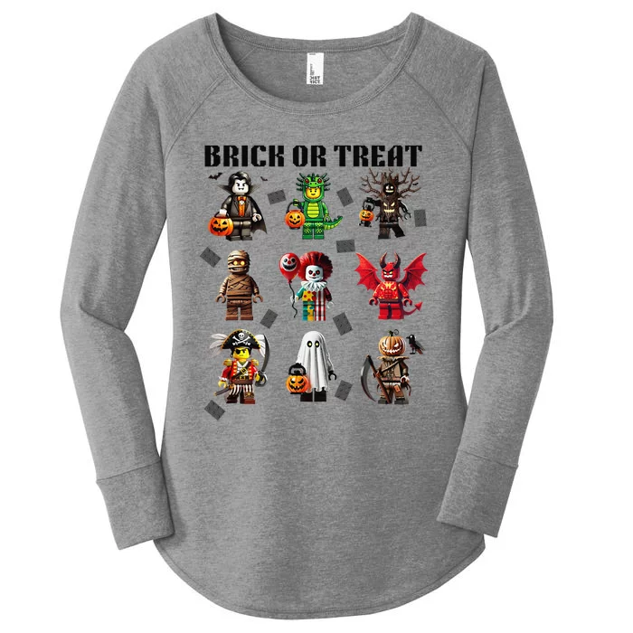 Building Bricks Halloween Brick Or Treat Costume Monsters Gift Women's Perfect Tri Tunic Long Sleeve Shirt