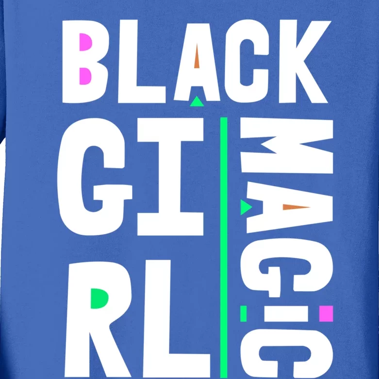 Black Black History Month Blm Melanin Poppin Afro Queen Great Gift Kids Long Sleeve Shirt