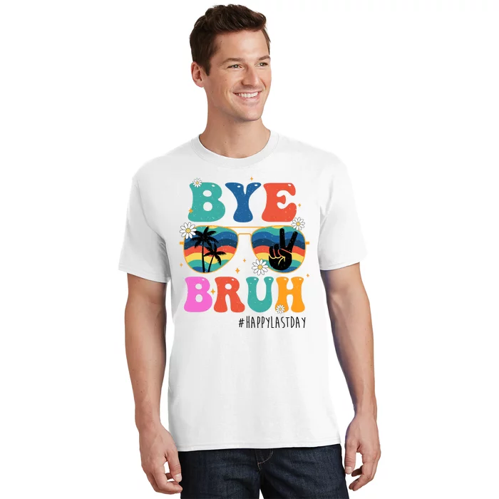 Bye Bruh Happy Last Day Of School Retro Hippie T-Shirt