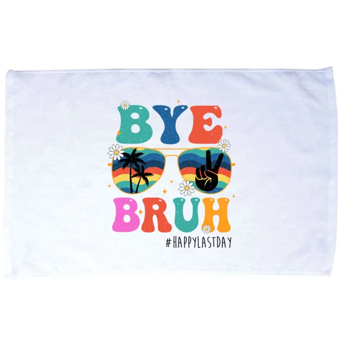 Bye Bruh Happy Last Day Of School Retro Hippie Microfiber Hand Towel