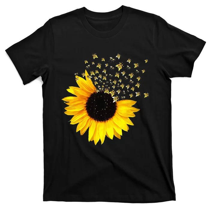 bumble bee. honey bees. bee lover. sunflower. yellow flowers T-Shirt