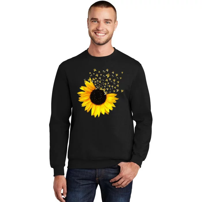 bumble bee. honey bees. bee lover. sunflower. yellow flowers Tall Sweatshirt