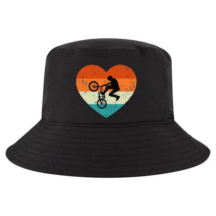 BMX Biker Heart Love Retro Valentines Day Cool Comfort Performance Bucket Hat