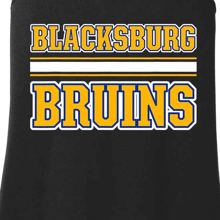 Blacksburg Bruins Horizontal Stripes Ladies Essential Tank