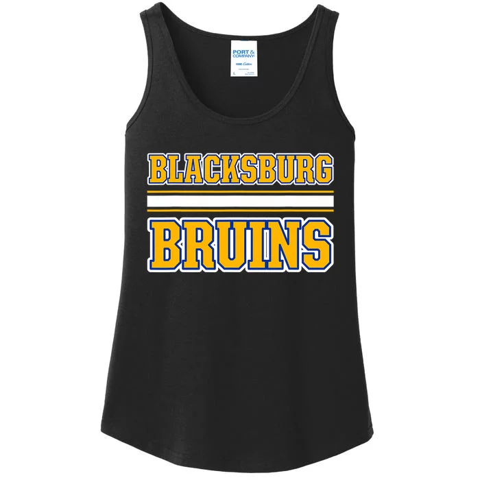 Blacksburg Bruins Horizontal Stripes Ladies Essential Tank