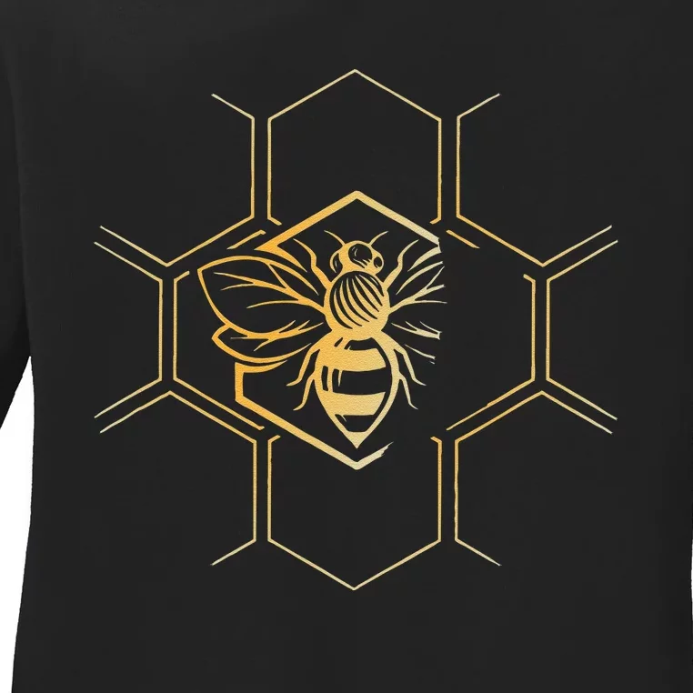 Beekeeper  Beekeeping Honeycomb Love For Bees Ladies Long Sleeve Shirt