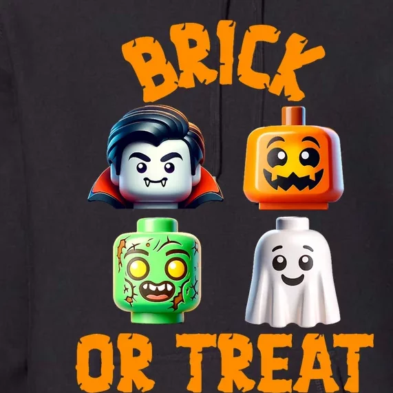 Building Bricks Halloween Costume Brick Or Treat Monsters Premium Hoodie