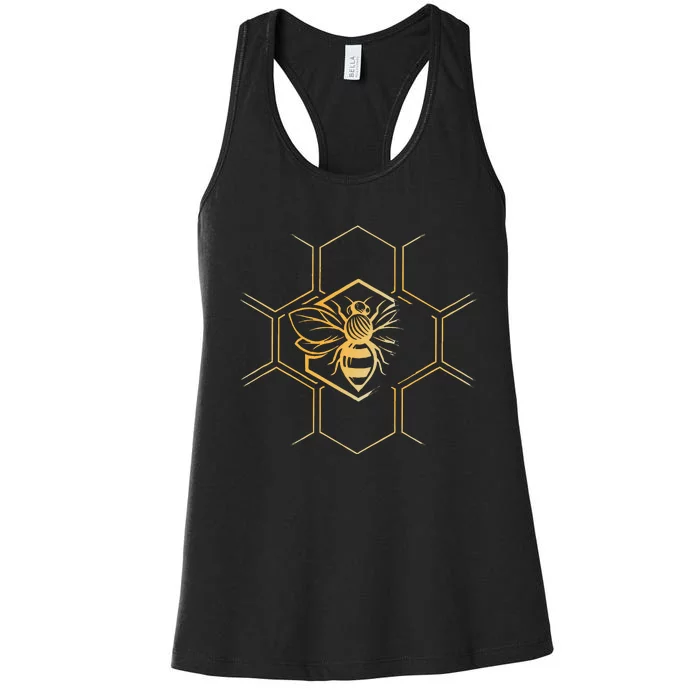 Beekeeper Beekeeping Honeycomb Love For Bees Women's Racerback Tank