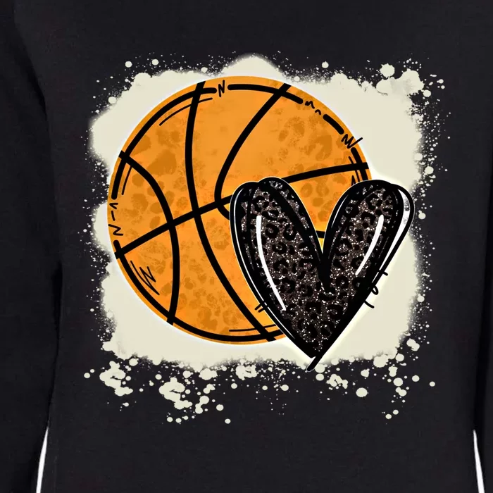 Bleached Basketball Heart Game Day Vibes Basketball Mom Life Gift Womens California Wash Sweatshirt