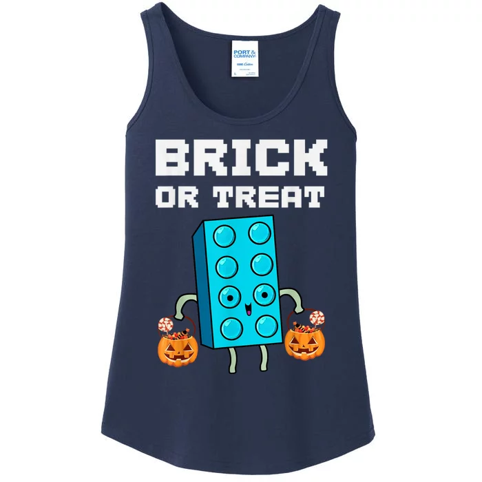 Block Building Halloween Brick Or Treat Kids Master Builder Ladies Essential Tank