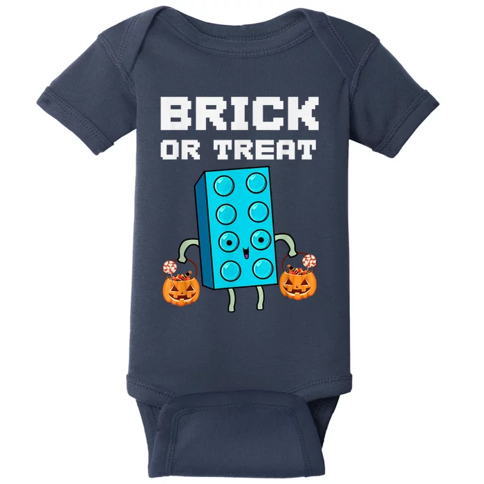 Block Building Halloween Brick Or Treat Kids Master Builder Baby Bodysuit