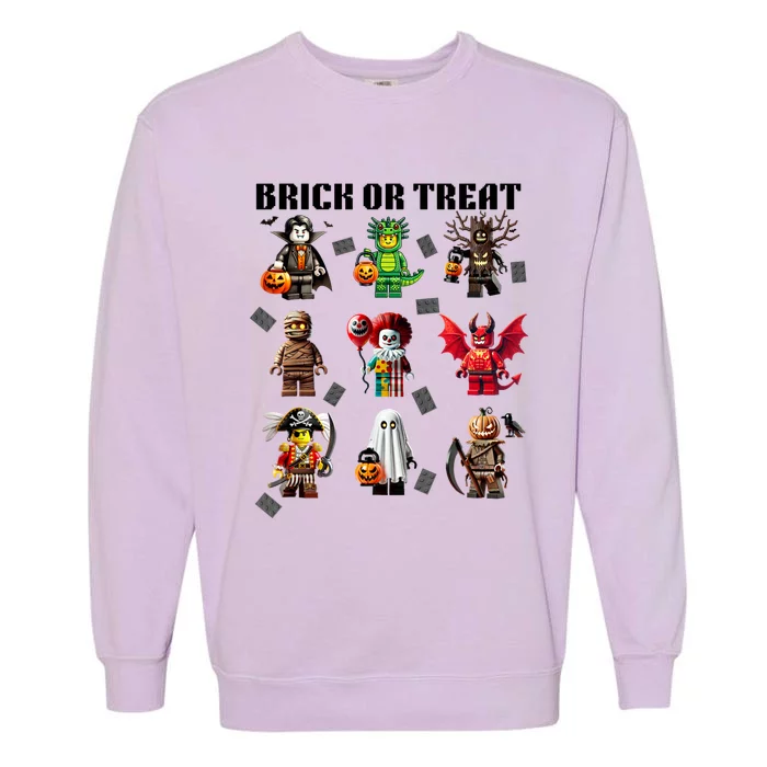 Building Bricks Halloween Brick Or Treat Costume Monsters Garment-Dyed Sweatshirt