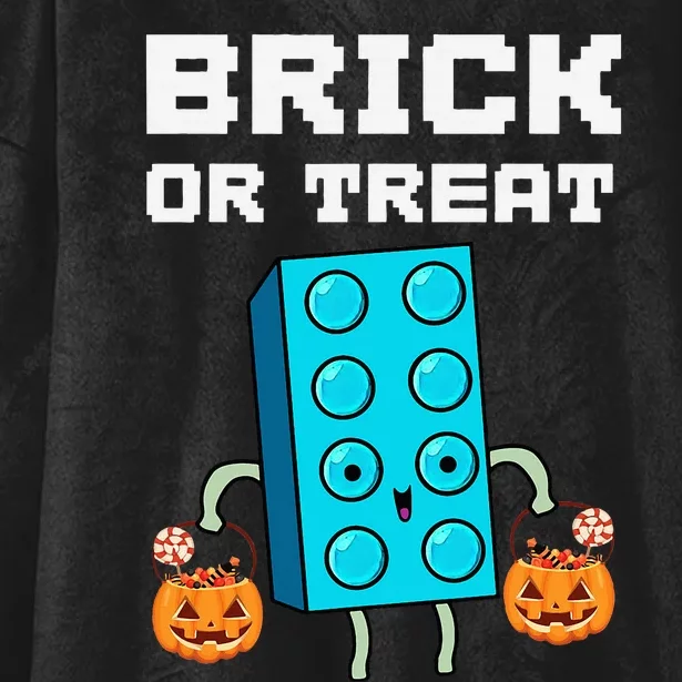 Block Building Halloween Brick Or Treat Master Builder Hooded Wearable Blanket