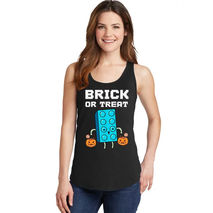 Block Building Halloween Brick Or Treat Master Builder Ladies Essential Tank