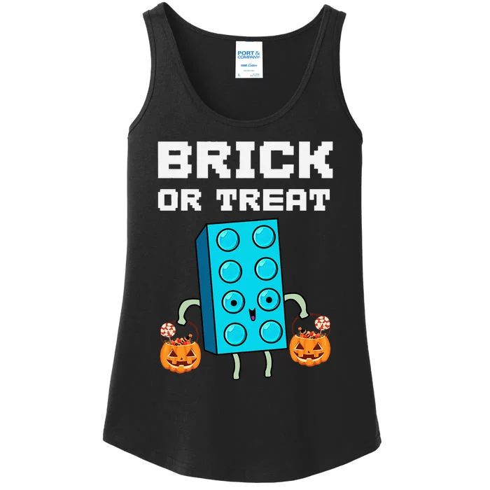 Block Building Halloween Brick Or Treat Master Builder Ladies Essential Tank