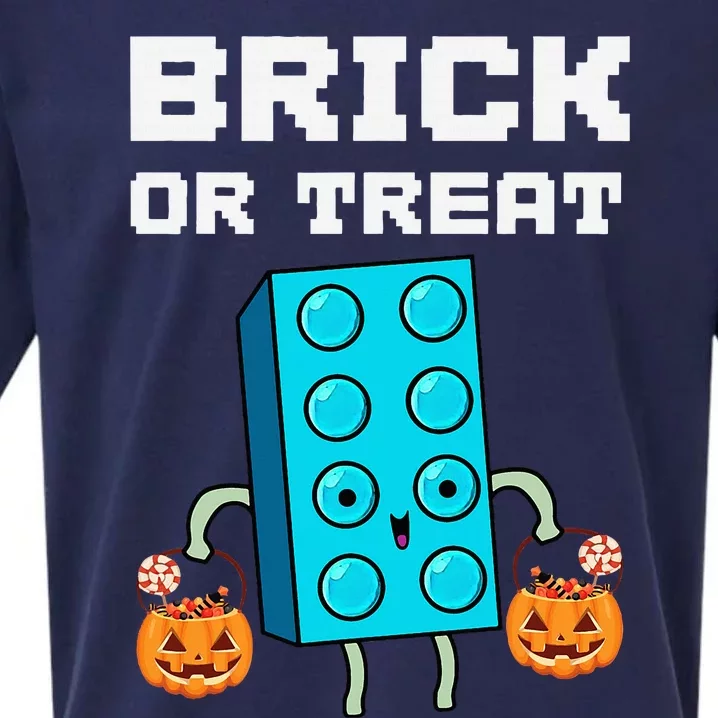 Block Building Halloween Brick Or Treat Master Builder Sueded Cloud Jersey T-Shirt