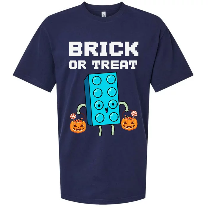 Block Building Halloween Brick Or Treat Master Builder Sueded Cloud Jersey T-Shirt