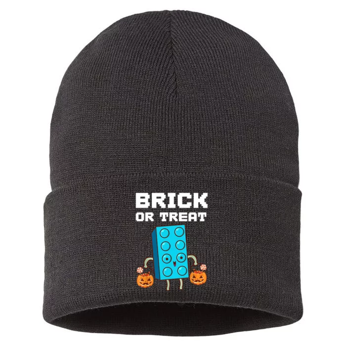 Block Building Halloween Brick Or Treat Kids Master Builder Sustainable Knit Beanie