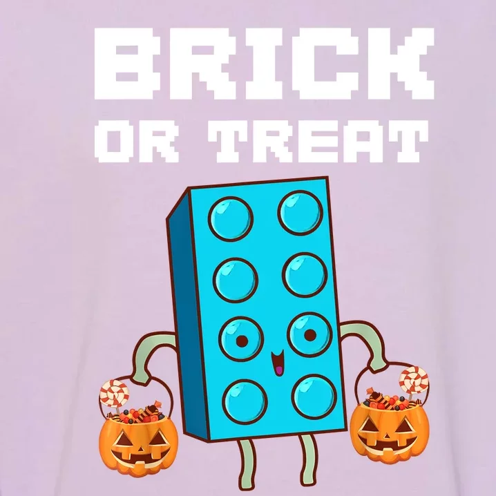 Block Building Halloween Brick Or Treat Kids Master Builder Garment-Dyed Sweatshirt