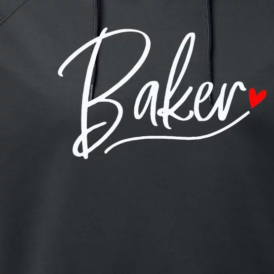 Baker Baking Heart Gift Performance Fleece Hoodie