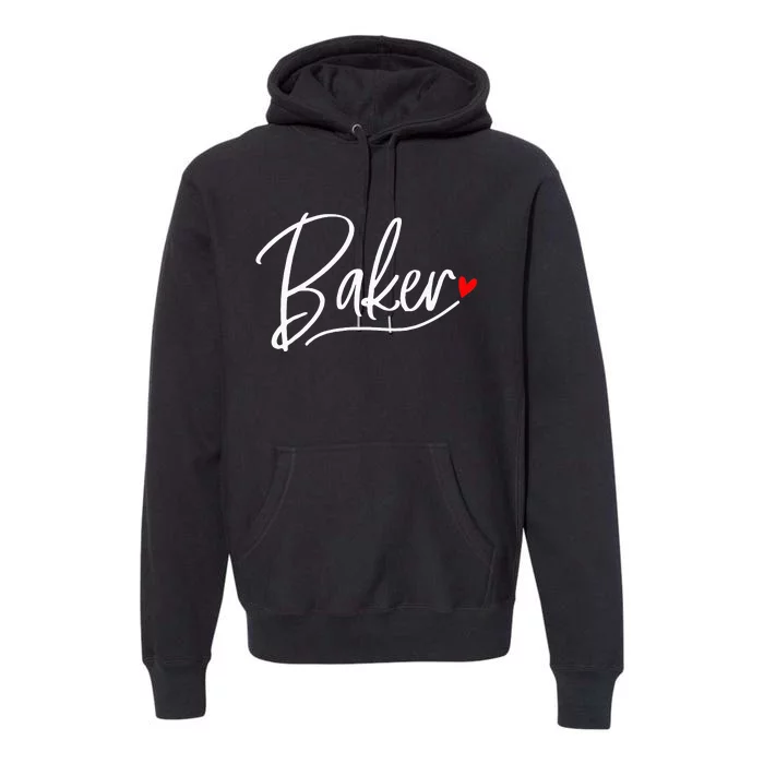 Baker Baking Heart Gift Premium Hoodie