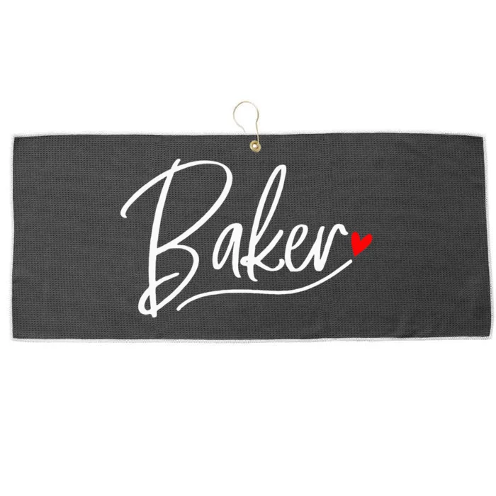 Baker Baking Heart Gift Large Microfiber Waffle Golf Towel