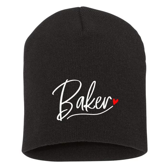 Baker Baking Heart Gift Short Acrylic Beanie