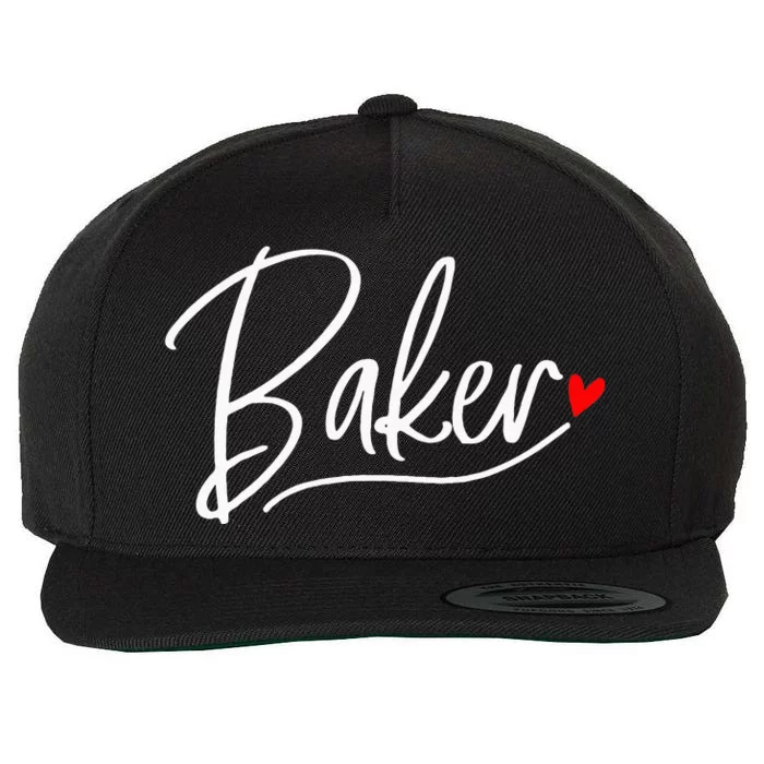 Baker Baking Heart Gift Wool Snapback Cap